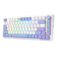 Redragon UCAL MAX K673 MOA Keycaps 75% 81 PBT Keys Hot-Swappable Gaming Keyboard in Moonrise Violet