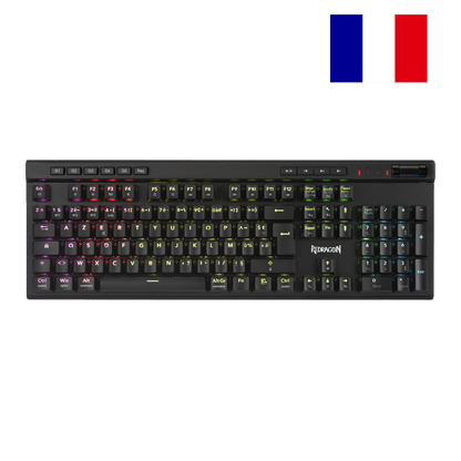 Clavier de jeu sans fil RGB Redragon K580 PRO, clavier mécanique à 104 touches avec 3 modes, connecteur Hot-Swap, commandes multimédia dédiées et enregistrement de macros intégré, commutateurs linéaires rouges