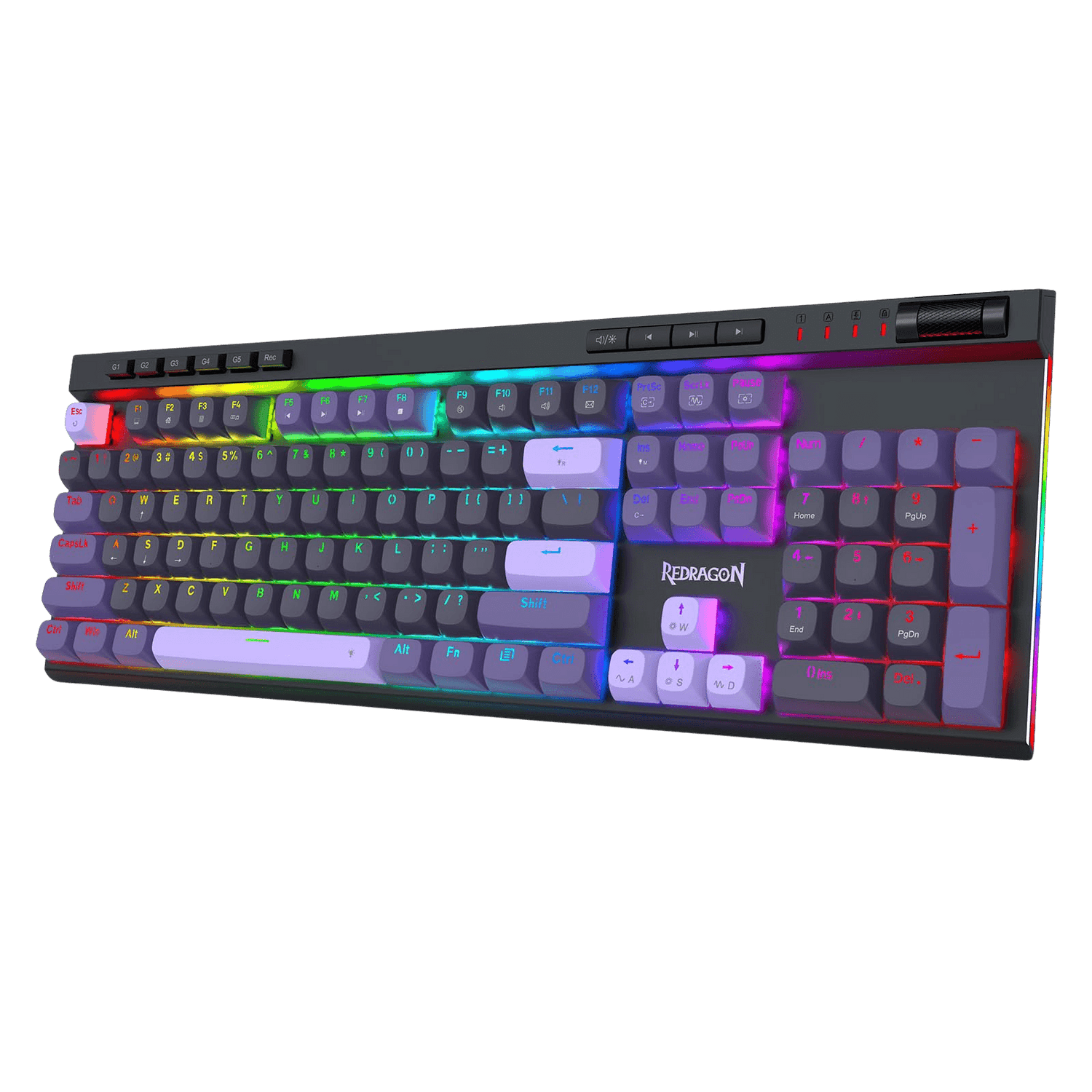 Redragon K580 HE Rapid Trigger Gaming Keyboard, 100% 104 Keys Wired Mechanical Keyboard w/Hyper-Fast Actuation, 8K Hall Effect Magnetic Switch, Dedicated Media Controls, Onboard Macro Recording