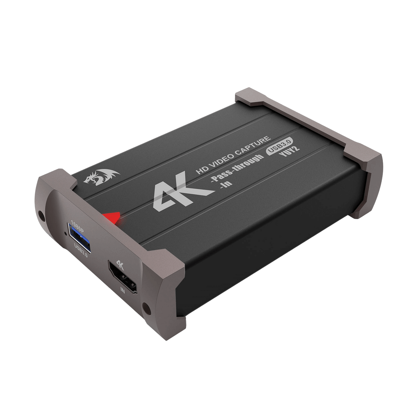 Redragon VC321 4K Video Capture Card, USB 3.0 1080p 60fps Video Capture, 4K HDMI Pass-Through, Zero-Latency Streaming, Compatible with Windows/Mac, Game Capture for PS5, Xbox, NS, DSLR, OBS