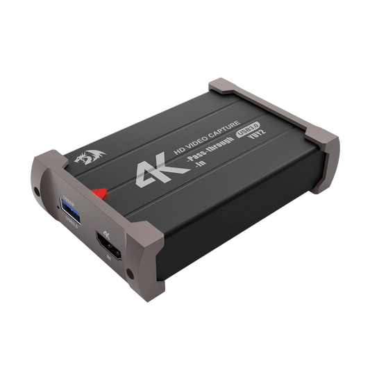 Redragon VC321 4K Video Capture Card, USB 3.0 1080p 60fps Video Capture, 4K HDMI Pass-Through, Zero-Latency Streaming, Compatible with Windows/Mac, Game Capture for PS5, Xbox, NS, DSLR, OBS