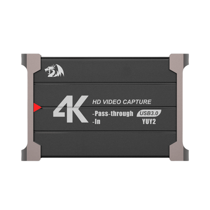 Redragon VC321 4K Video Capture Card, USB 3.0 1080p 60fps Video Capture, 4K HDMI Pass-Through, Zero-Latency Streaming, Compatible with Windows/Mac, Game Capture for PS5, Xbox, NS, DSLR, OBS