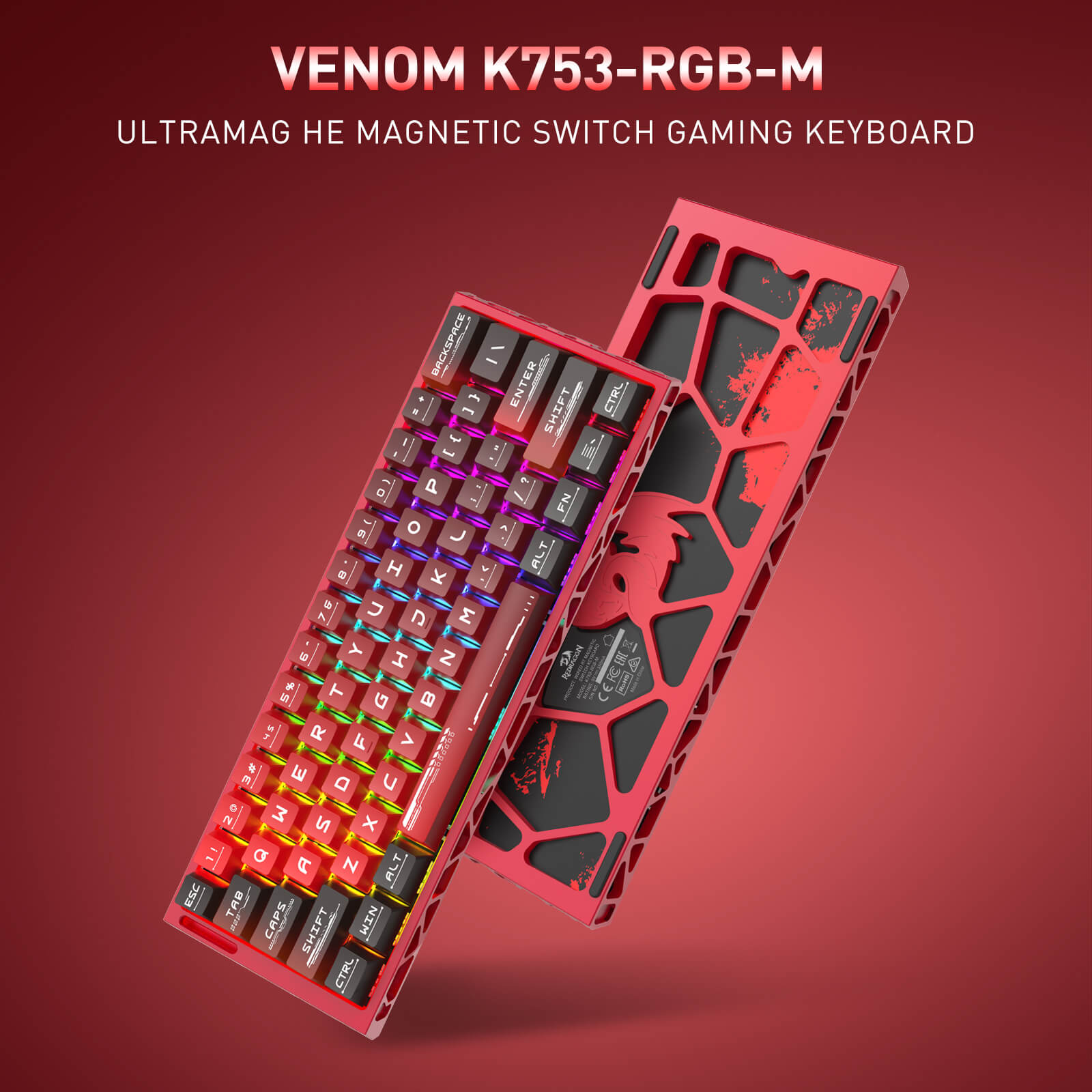 Redragon K753 HE Rapid Trigger 60% Magnetic Gaming Keyboard