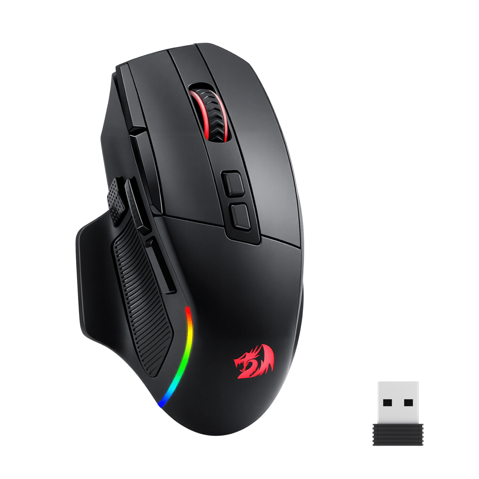 Redragon M925 PRO Wireless Gaming Mouse, 26,000 Max DPI Optical RGB Mice with 10 Programmable Buttons, Hyper-Fast Scroll, Software Supports DIY Keybinds & DPI, Black