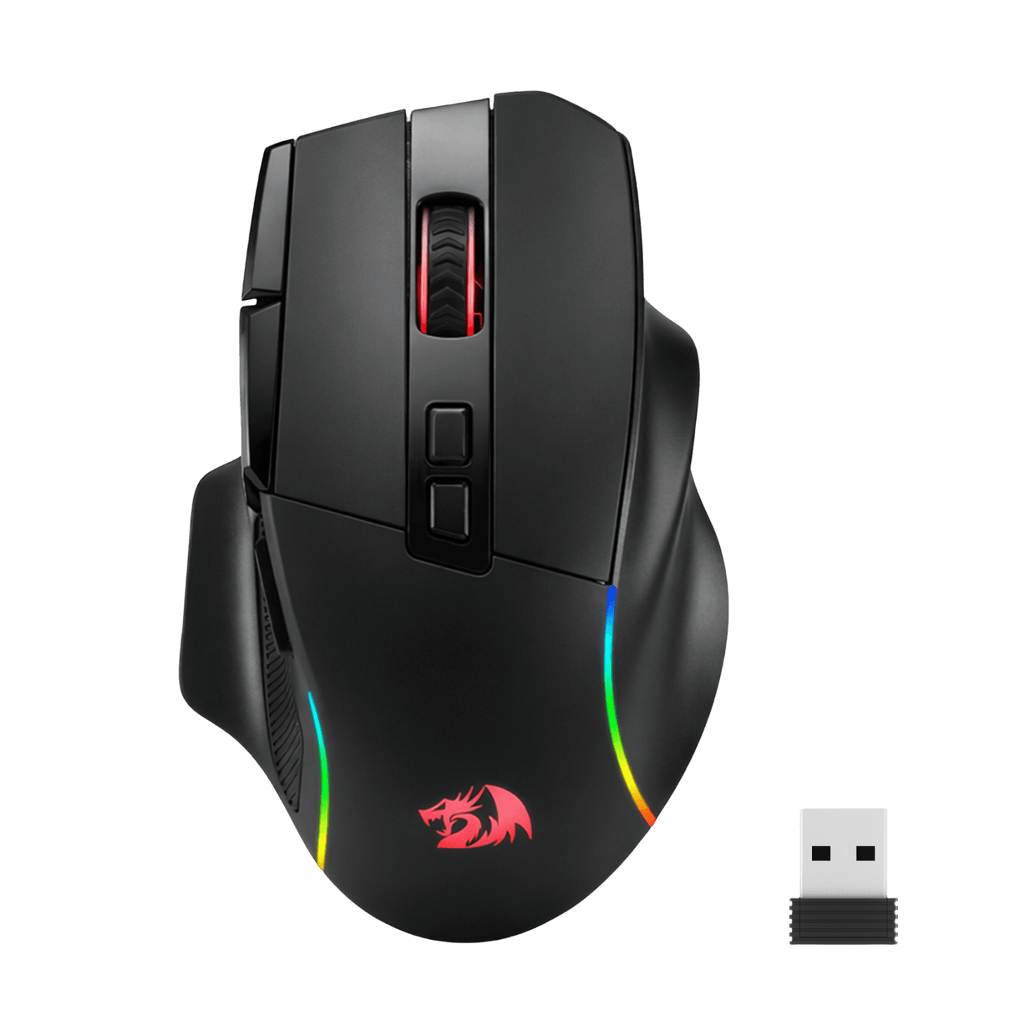 Redragon M925 PRO Wireless Gaming Mouse, 26,000 Max DPI Optical RGB Mice with 10 Programmable Buttons, Hyper-Fast Scroll, Software Supports DIY Keybinds & DPI, Black | show