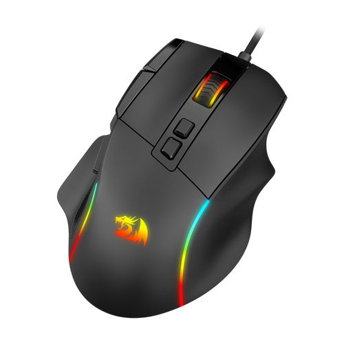 Redragon M925 Wired Gaming Mouse, 24,000 Max DPI Optical Gaming Mouse with 10 Programmable Buttons, Ergonomic Natural Grip Build, Software Supports DIY Keybinds & DPI, Black