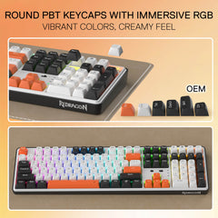 Redragon K689 PRO Wireless Gasket RGB Gaming Keyboard, 104 Keys + Extra 4 Hotkeys Mechanical Keyboard w/Upgraded Hot-swappable Socket, 5-Layer Noise Dampening, Round PBT Keycaps, Custom Linear Switch