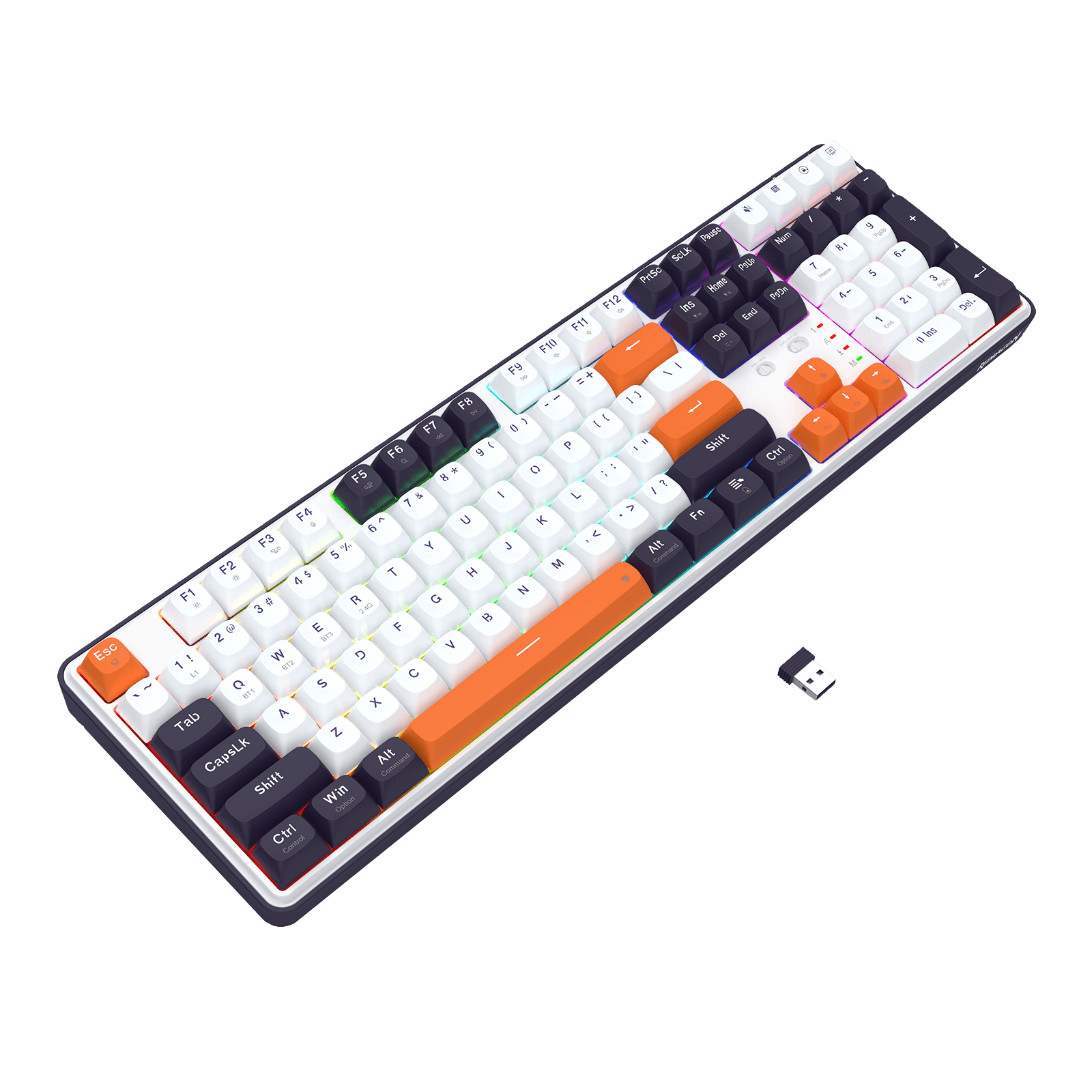 Redragon K689 PRO Wireless Gasket RGB Gaming Keyboard, 104 Keys + Extra 4 Hotkeys Mechanical Keyboard w/Upgraded Hot-swappable Socket, 5-Layer Noise Dampening, Round PBT Keycaps, Custom Linear Switch