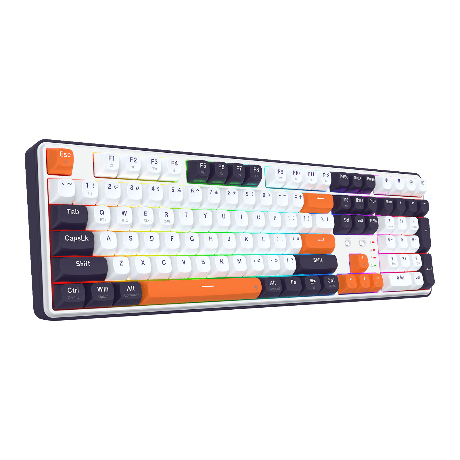 Redragon K689 PRO Wireless Gasket RGB Gaming Keyboard, 104 Keys + Extra 4 Hotkeys Mechanical Keyboard w/Upgraded Hot-swappable Socket, 5-Layer Noise Dampening, Round PBT Keycaps, Custom Linear Switch