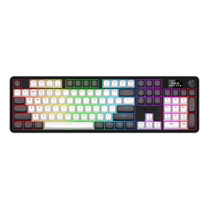 Redragon K761 Wireless Gasket Gaming Keyboard w/Hype Screen & Knob, 104 Keys Mechanical Keyboard, Easy-Control 1.14’’ TFT Info Display, 5-Layer Noise Dampening, Custom Linear Switch