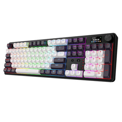 Redragon K761 Wireless Gasket Gaming Keyboard w/Hype Screen & Knob, 104 Keys Mechanical Keyboard, Easy-Control 1.14’’ TFT Info Display, 5-Layer Noise Dampening, Custom Linear Switch  | show