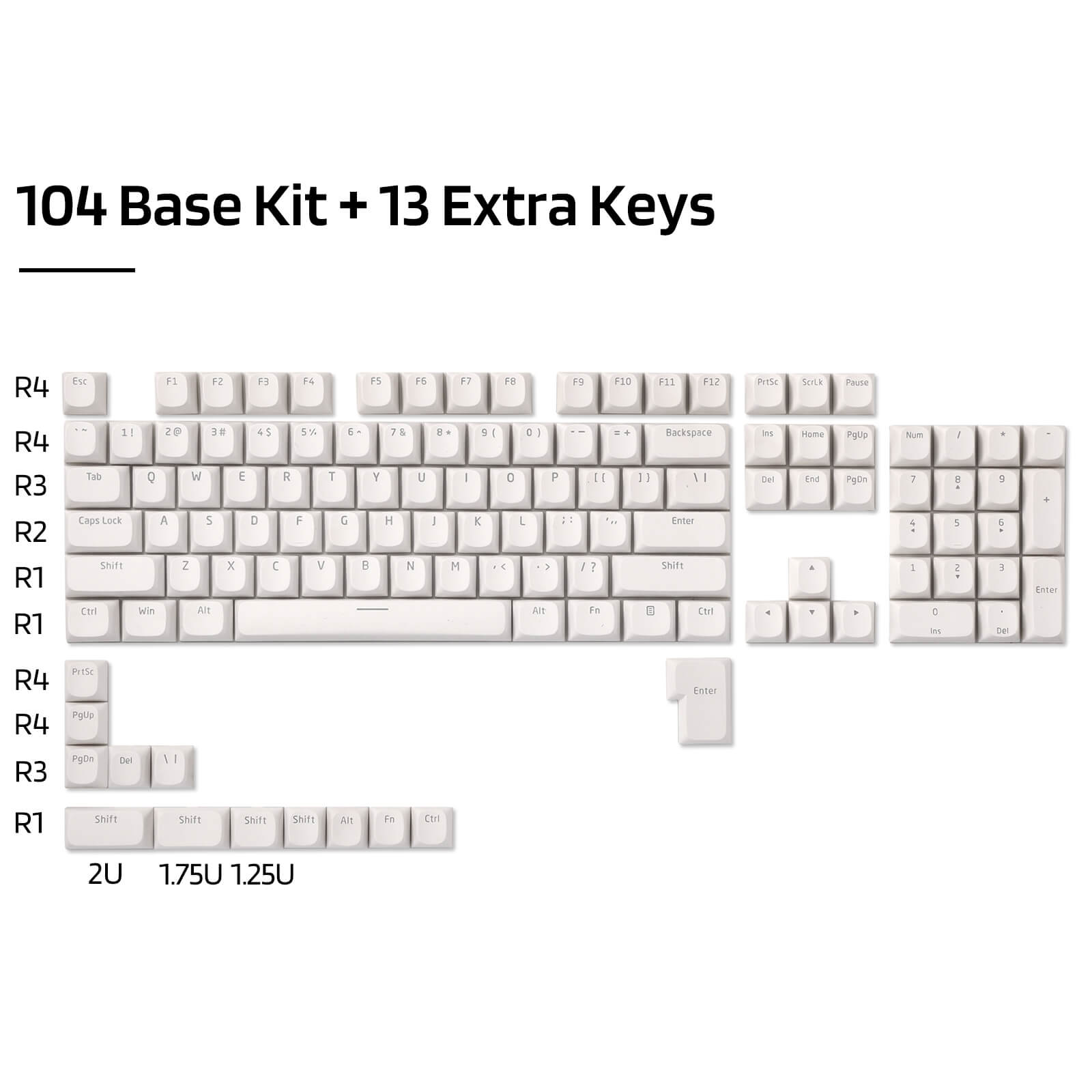 Redragon X LTC 117-Key OEM Profile PBT Double Shot Keycaps