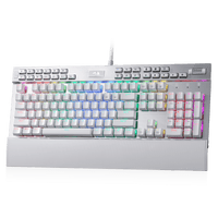 Redragon K550 RGB Gaming Keyboard, 104 Keys + 12 Macro G Keys Wired Mechanical Keyboard w/Aluminum Top Plate, Custom Clicky Purple Switch, Extra USB Port & Wrist Rest| show