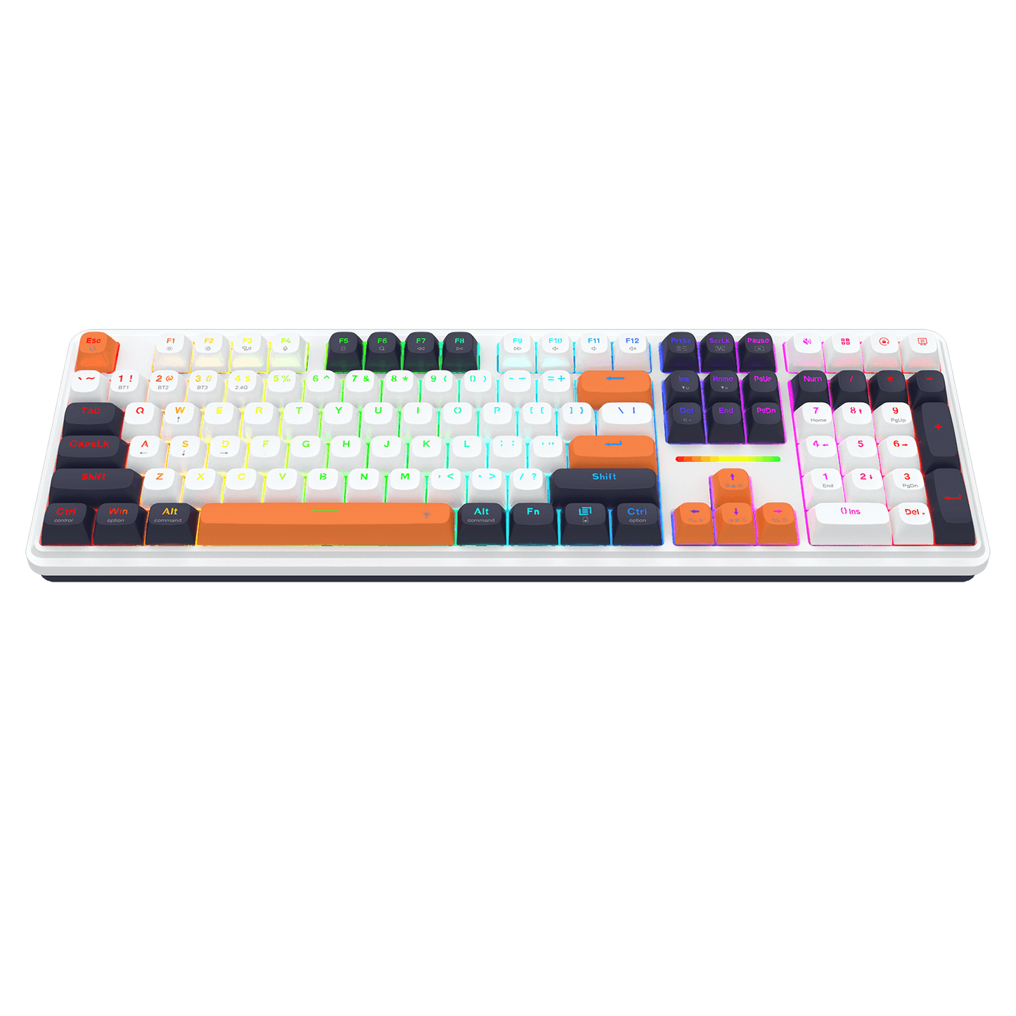 Redragon K745 Mechanical Gaming Keyboard –PBT Keys, White & Orange