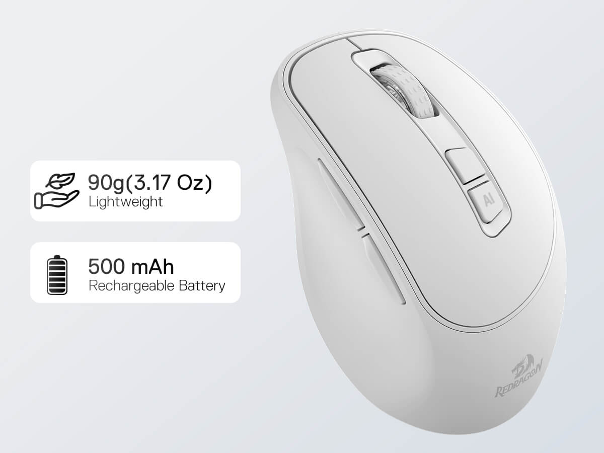 Redragon BM4195 AI Wireless Mouse, Long Battery Life, for Laptop/Desktop/PC