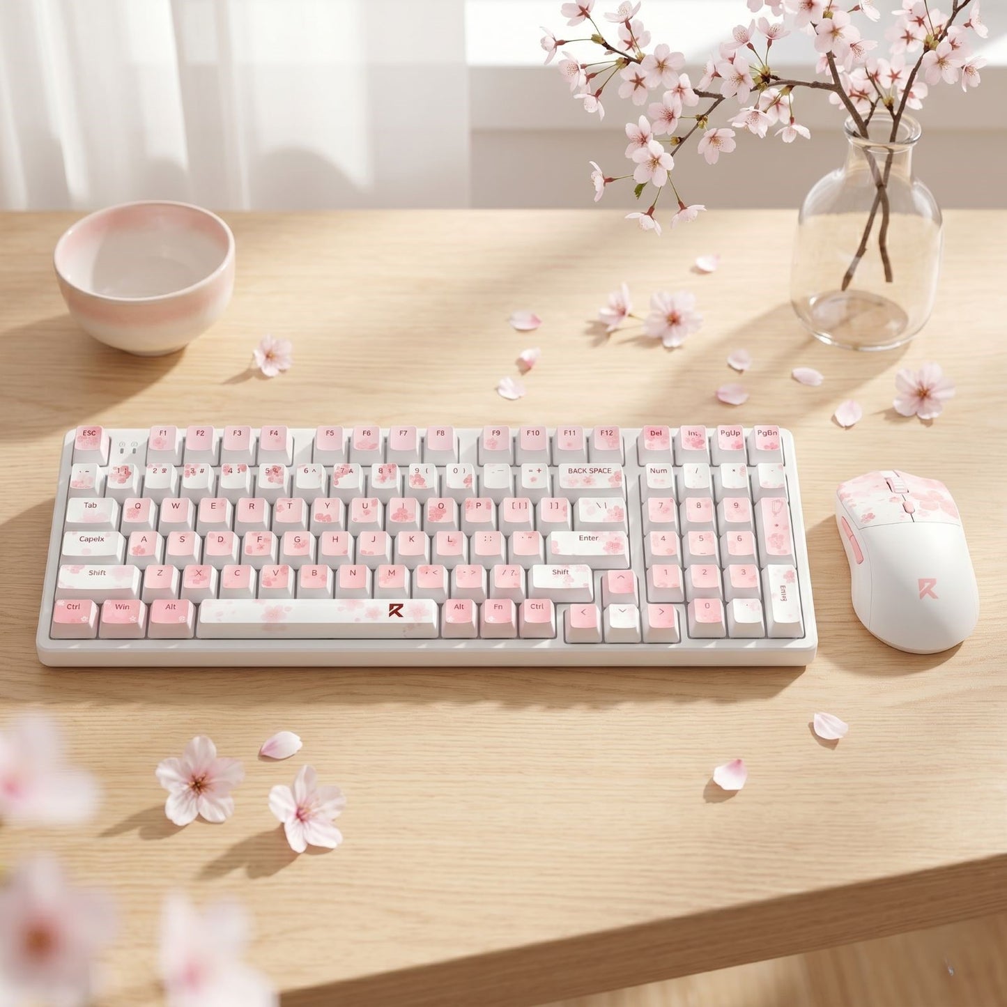 Redragon BS7552 Wireless Keyboard and Mouse Pink Combo 