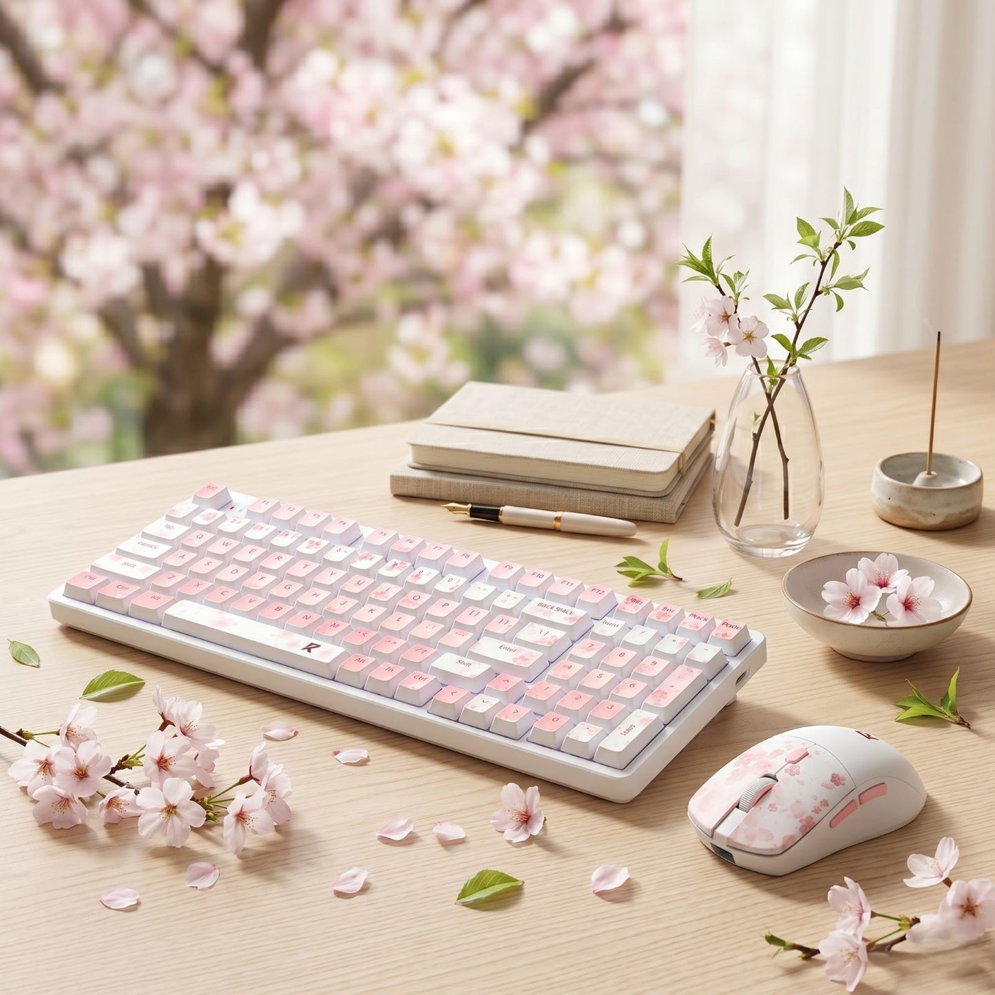 Redragon BS7552 Wireless Keyboard and Mouse Pink Combo 