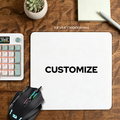 Custom  Mouse Pad,Tempered Glass Material, Office & Home, Non-slip rubber base, Special Glass Surface for Top Accuracy and Speed, Easy to Clean, 11.8*11.8Inch 