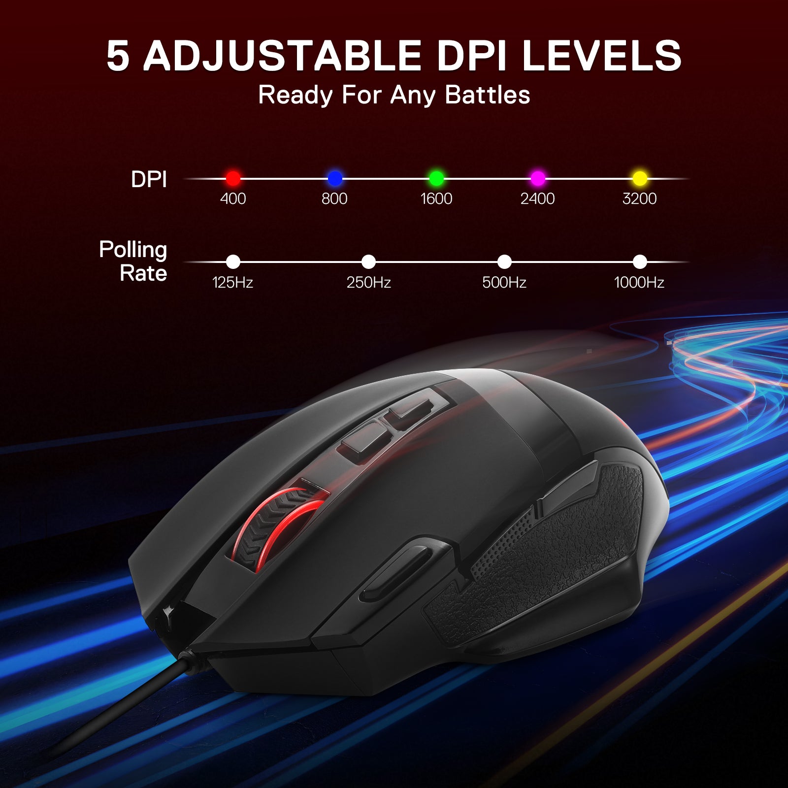 Redragon M619 RGB Gaming Mouse | Lightweight Wired Mouse