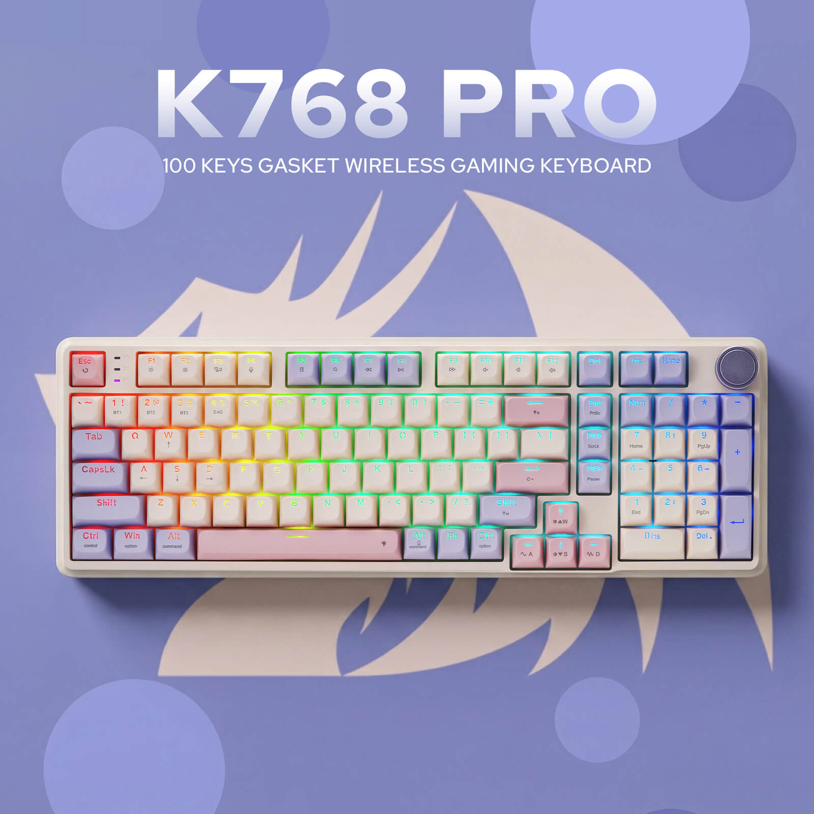 Redragon K768 PRO 100-Key Wireless RGB Mechanical Gaming Keyboard