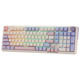 Redragon K768 PRO 100 Keys Wireless Gasket RGB Gaming Keyboard, Massive 8000 mAh PBT Mechanical Keyboard w/Hot-Swap Socket, Dedicated Knob Control & 5-Layer Noise Dampening, Custom Yolk Linear Switch | show