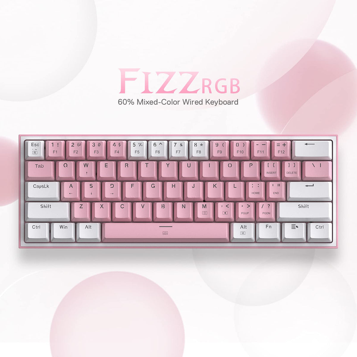 Clavier mécanique FIZZ K617 60 Blanc et Rose , image 3 of 12