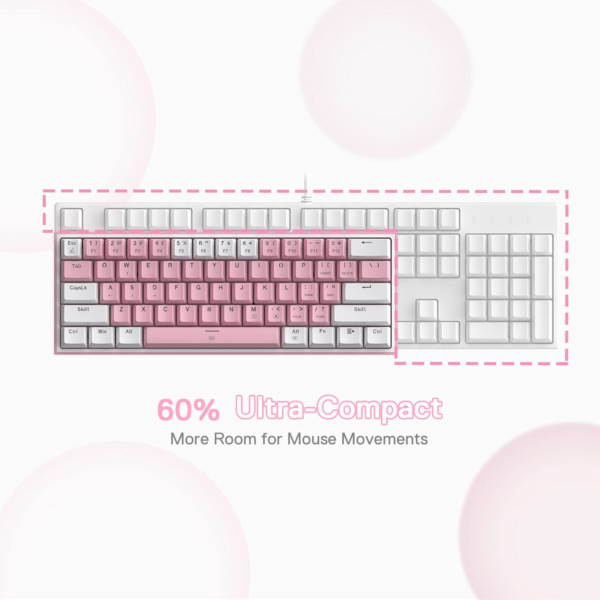 Clavier mécanique FIZZ K617 60 Blanc et Rose , image 5 of 12