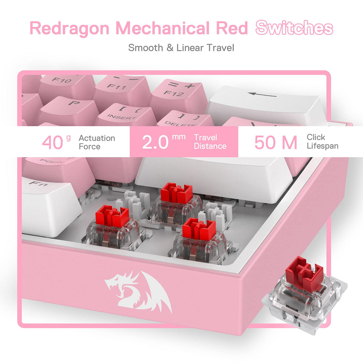 Clavier mécanique FIZZ K617 60 Blanc et Rose , image 8 of 12