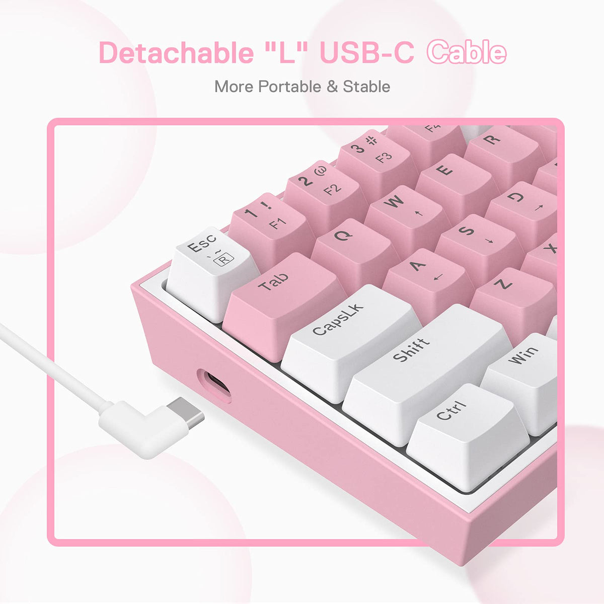 Clavier mécanique FIZZ K617 60 Blanc et Rose , image 6 of 12 - enlarged view