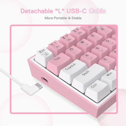 Clavier mécanique FIZZ K617 60 Blanc et Rose  - thumbnail 6