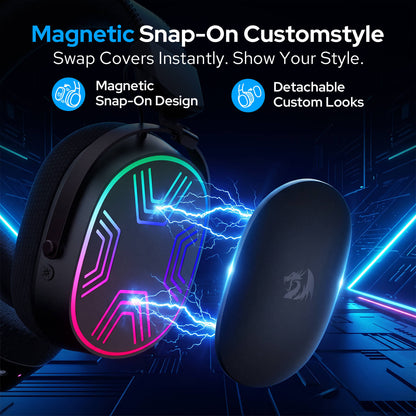 Redragon H831 4-Mode Wireless Gaming Headset, , Detachable Mic with Voice Monitoring