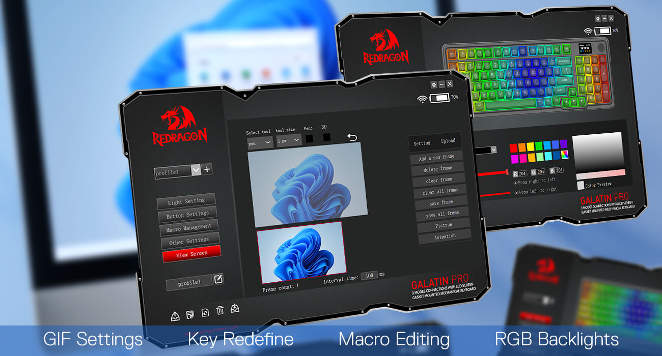 Computer keyboards with HyperX logo on a blurred background