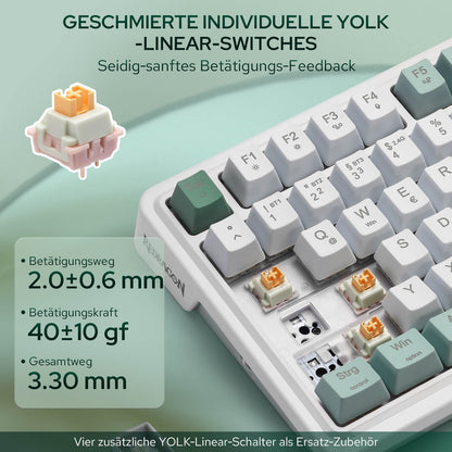 Hot‑Swap Yolk‑Linear‑Schalter TFT‑Display GIF‑Support Drehknopf USB‑C / BT / 2,4GHz 5‑lagige Geräuschdämpfung PRO‑Software