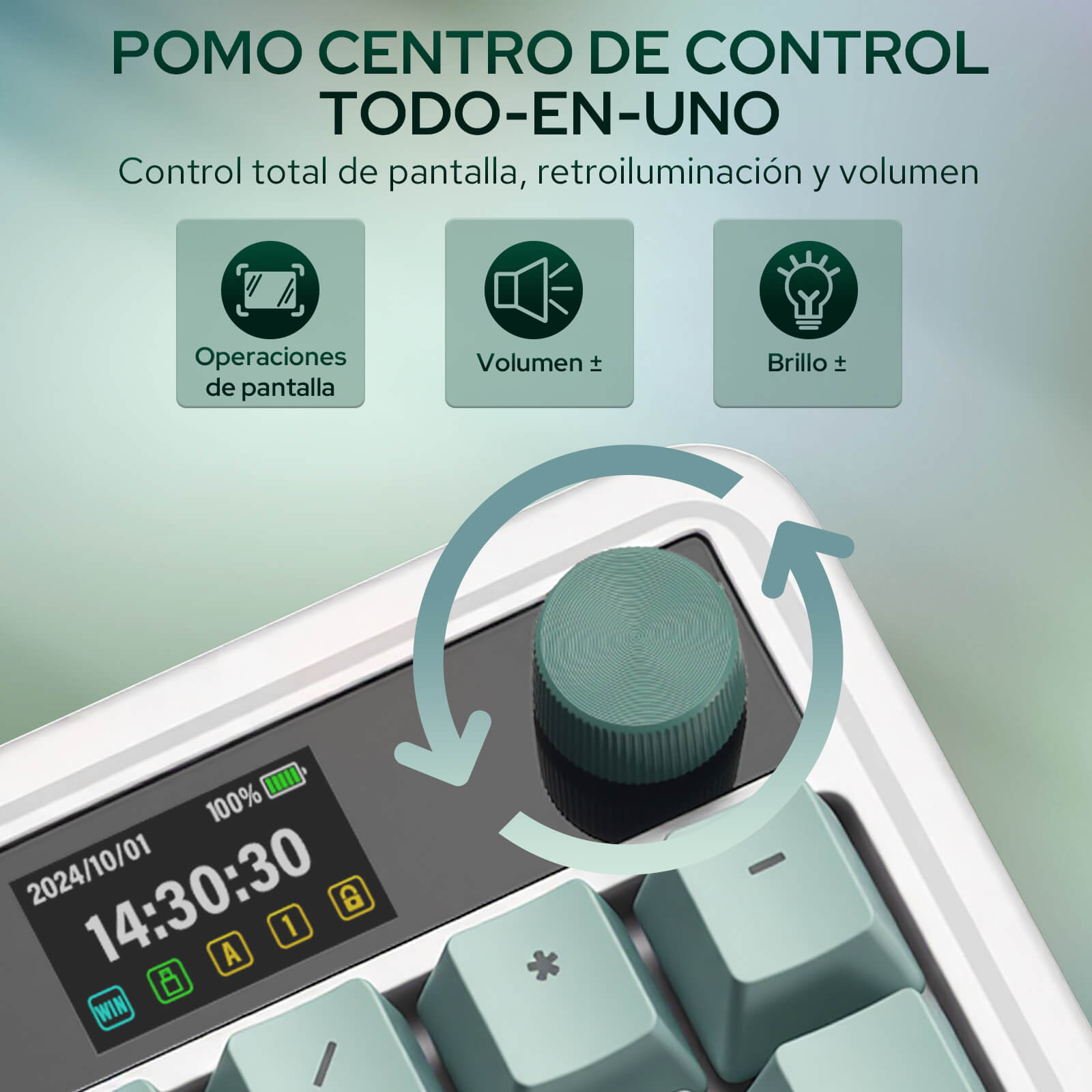 REDRAGON K719 Mechanical Keyboard, ES Layout, POMO CENTRO DE CONTROL TODO-EN-UNO
