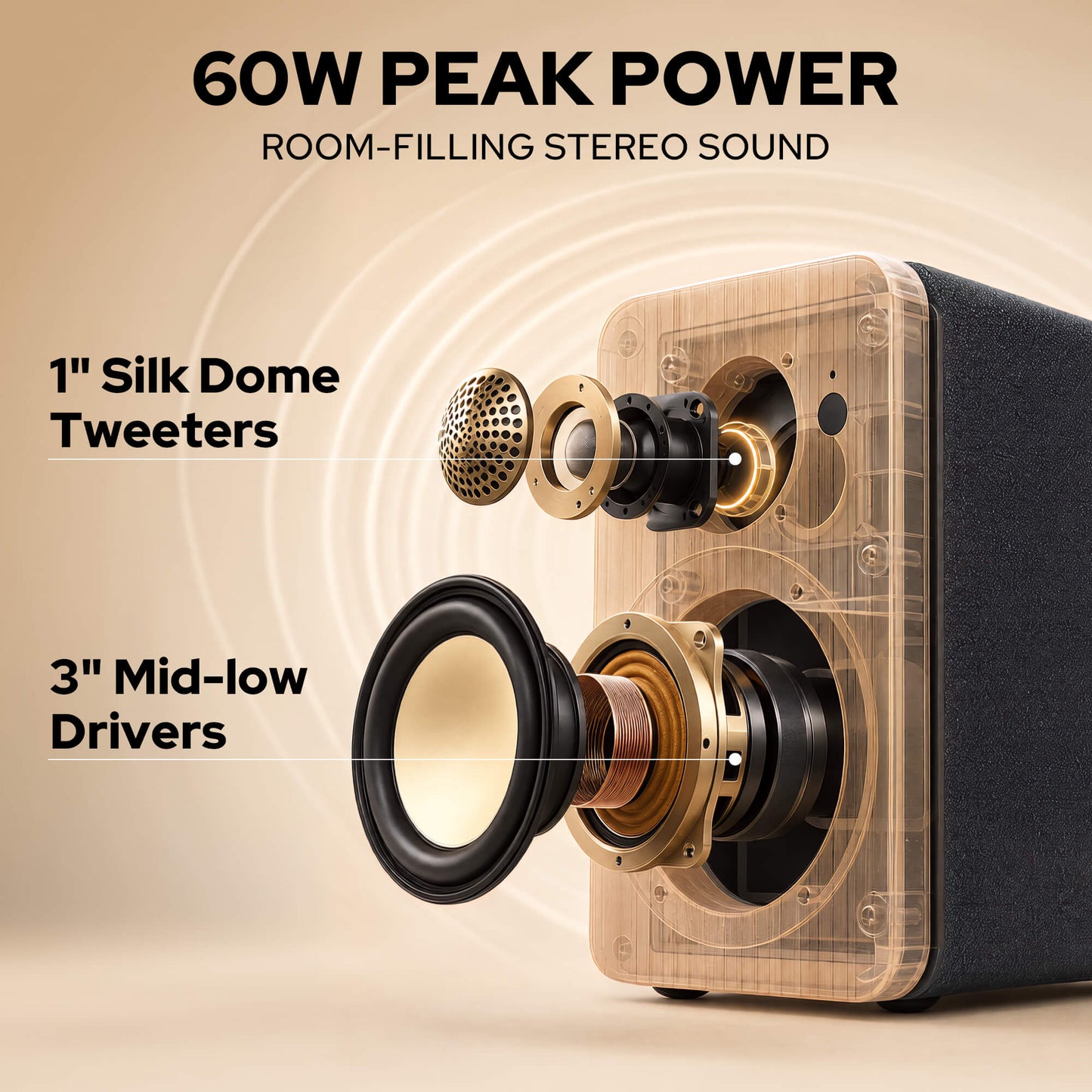 Redragon GS818 Multimedia Speaker, 60W Peak 2.0 Desktop Computer Speakers