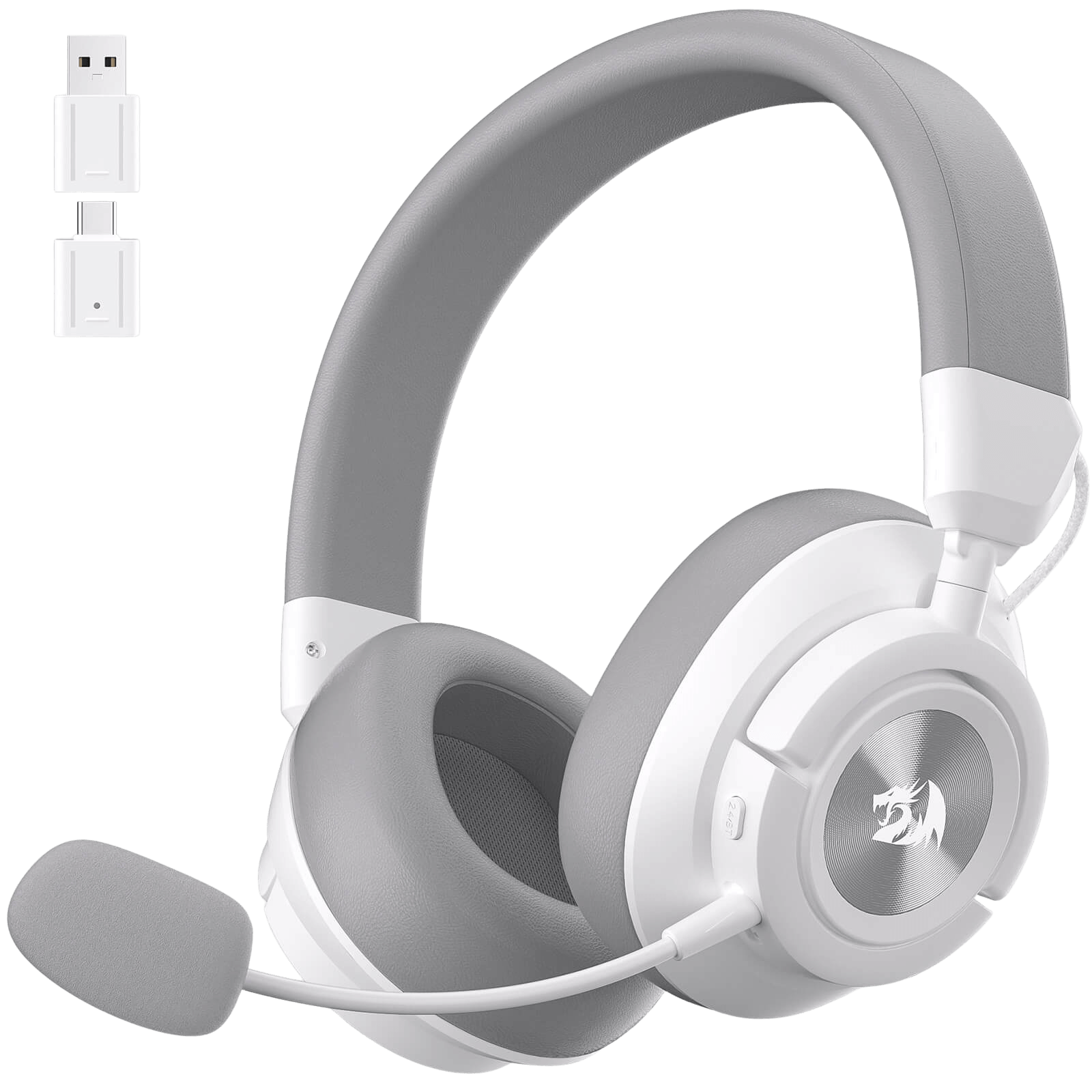 Redragon H889 Wireless Gaming Headset, 4 Connection Modes 2.4G/BT/3.5mm/USB, 53mm Drivers, Spatial Audio, 7.1 Surround Sound, Detachable Mic, Compatible with PC/PS5/PS4/NS/Xbox One/Phone | show