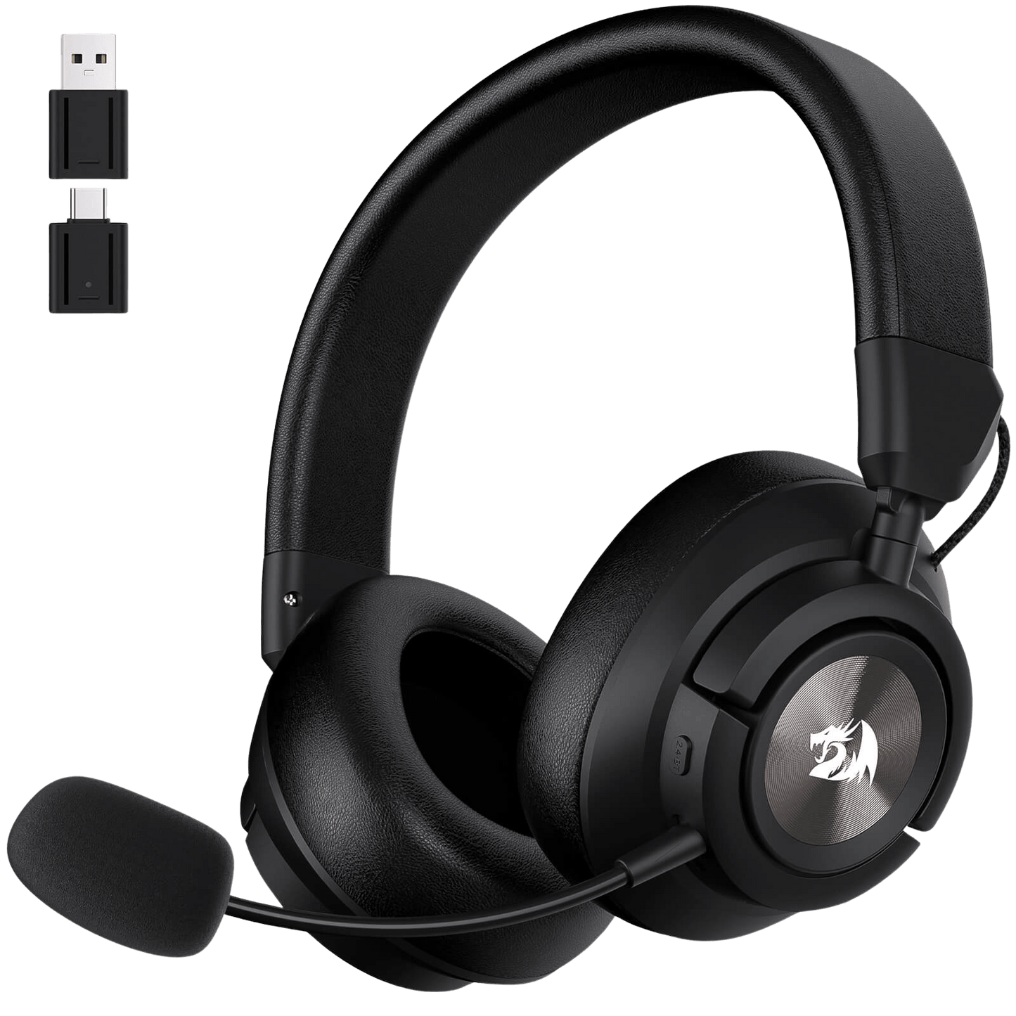 Redragon H889 Wireless Gaming Headset, 4 Connection Modes 2.4G/BT/3.5mm/USB, 53mm Drivers, Spatial Audio, 7.1 Surround Sound, Detachable Mic, Compatible with PC/PS5/PS4/NS/Xbox One/Phone | show