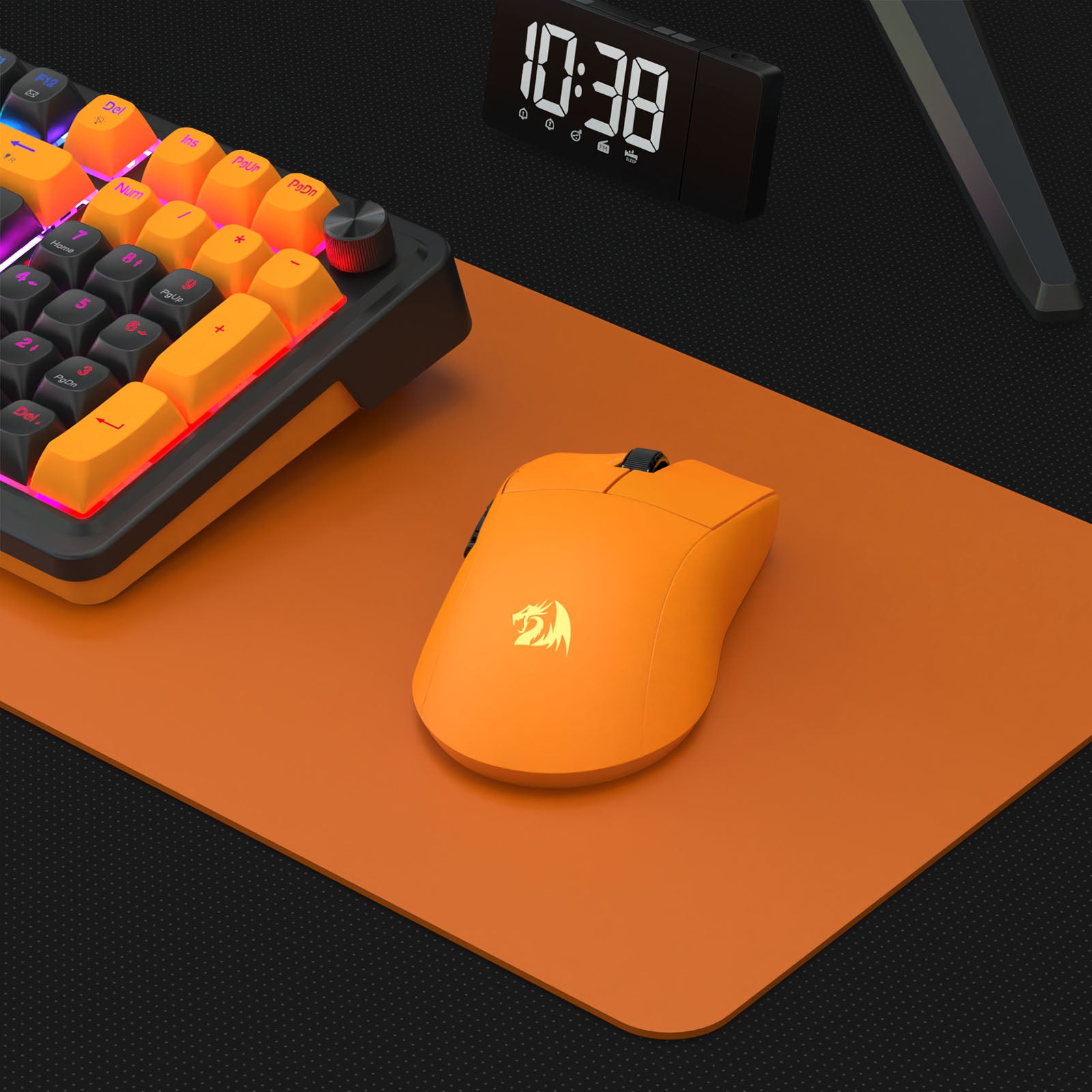 Redragon M916 ULT Wireless 8K Polling Rate Gaming Mouse, 49G Ultra-Light 30,000 Max DPI Gaming Mice w/Ergonomic Natural Grip Build, Full Programmable Buttons, Orange
