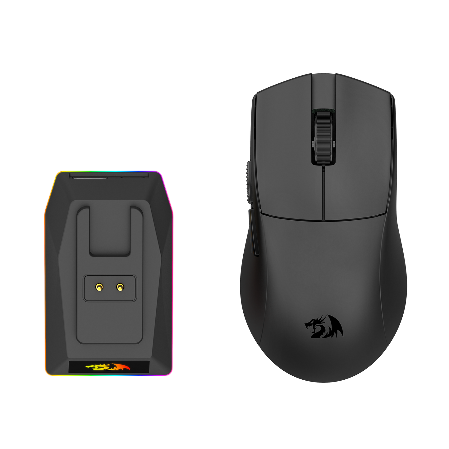 Redragon M999 Wireless Gaming Mouse, Tri-Mode Mouse with RGB Magnetic Charging Dock, 45000 DPI MAX Adjustable, 4 Programmable Buttons, Ergonomic Design for PC Laptop Mac