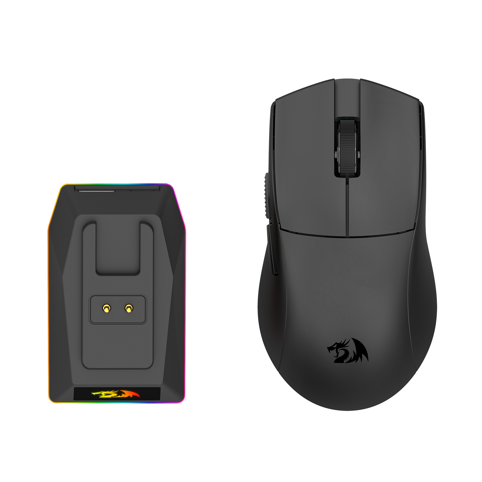 Redragon M999 Wireless Gaming Mouse, Tri-Mode Mouse with RGB Magnetic Charging Dock, 45000 DPI MAX Adjustable, 4 Programmable Buttons, Ergonomic Design for PC Laptop Mac