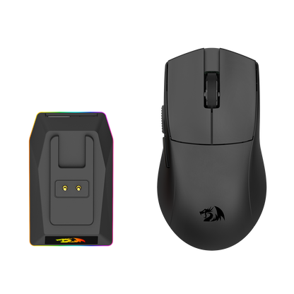 Redragon M999 Wireless Gaming Mouse, Tri-Mode Mouse with RGB Magnetic Charging Dock, 45000 DPI MAX Adjustable, 4 Programmable Buttons, Ergonomic Design for PC Laptop Mac