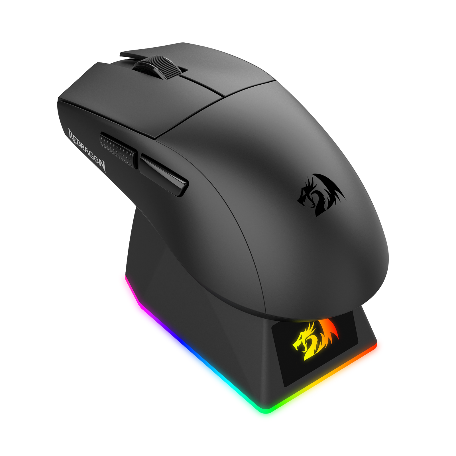 Redragon M999 Wireless Gaming Mouse, Tri-Mode Mouse with RGB Magnetic Charging Dock, 45000 DPI MAX Adjustable, 4 Programmable Buttons, Ergonomic Design for PC Laptop Mac
