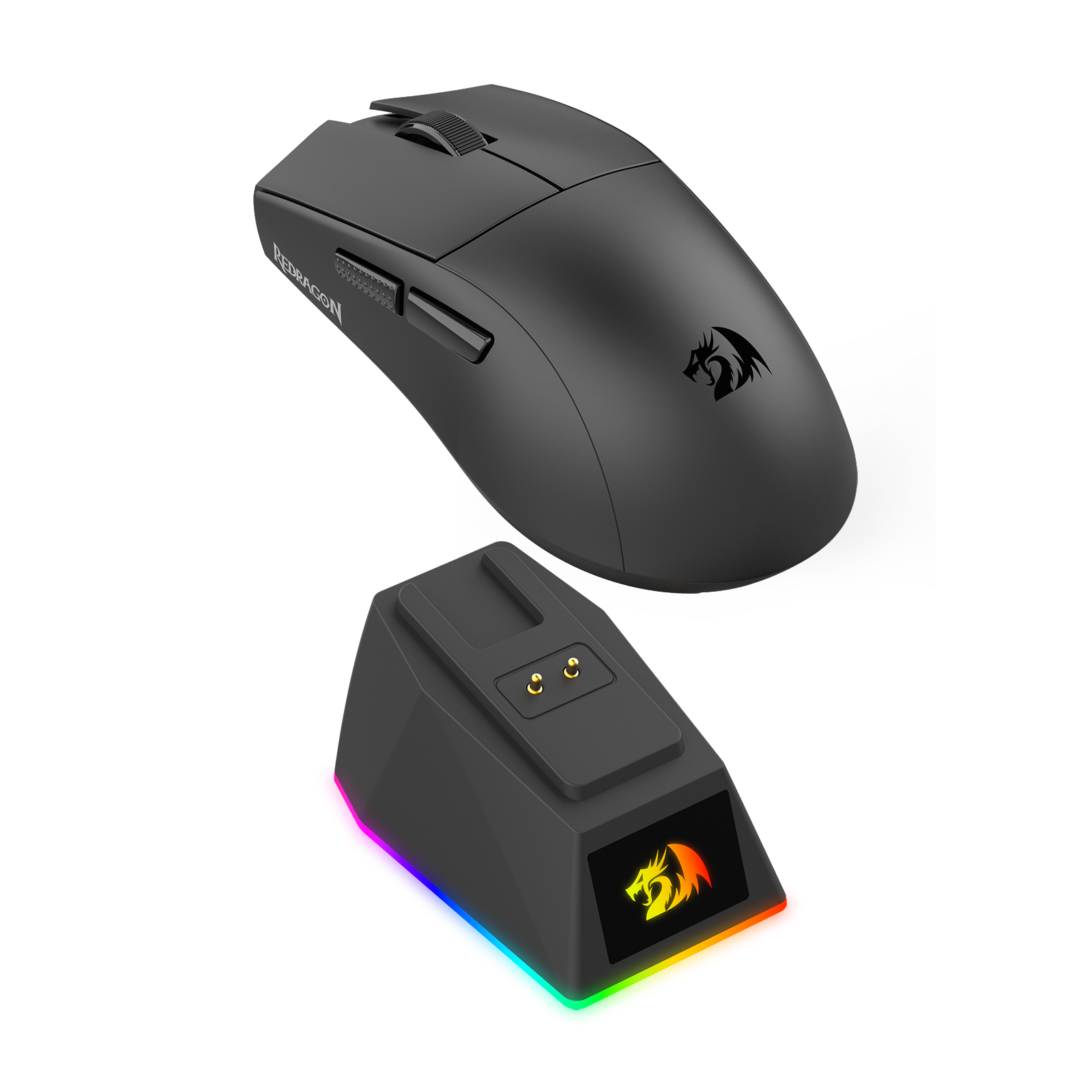 Redragon M999 Wireless Gaming Mouse, Tri-Mode Mouse with RGB Magnetic Charging Dock, 45000 DPI MAX Adjustable, 4 Programmable Buttons, Ergonomic Design for PC Laptop Mac