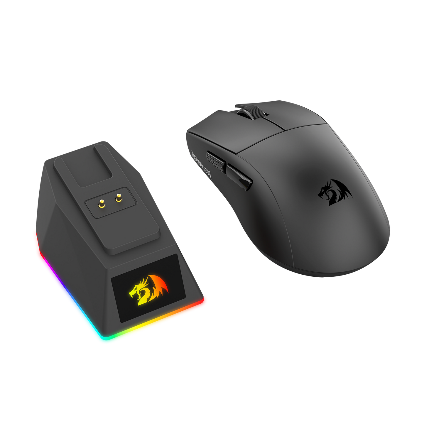 Redragon M999 Wireless Gaming Mouse, Tri-Mode Mouse with RGB Magnetic Charging Dock, 45000 DPI MAX Adjustable, 4 Programmable Buttons, Ergonomic Design for PC Laptop Mac