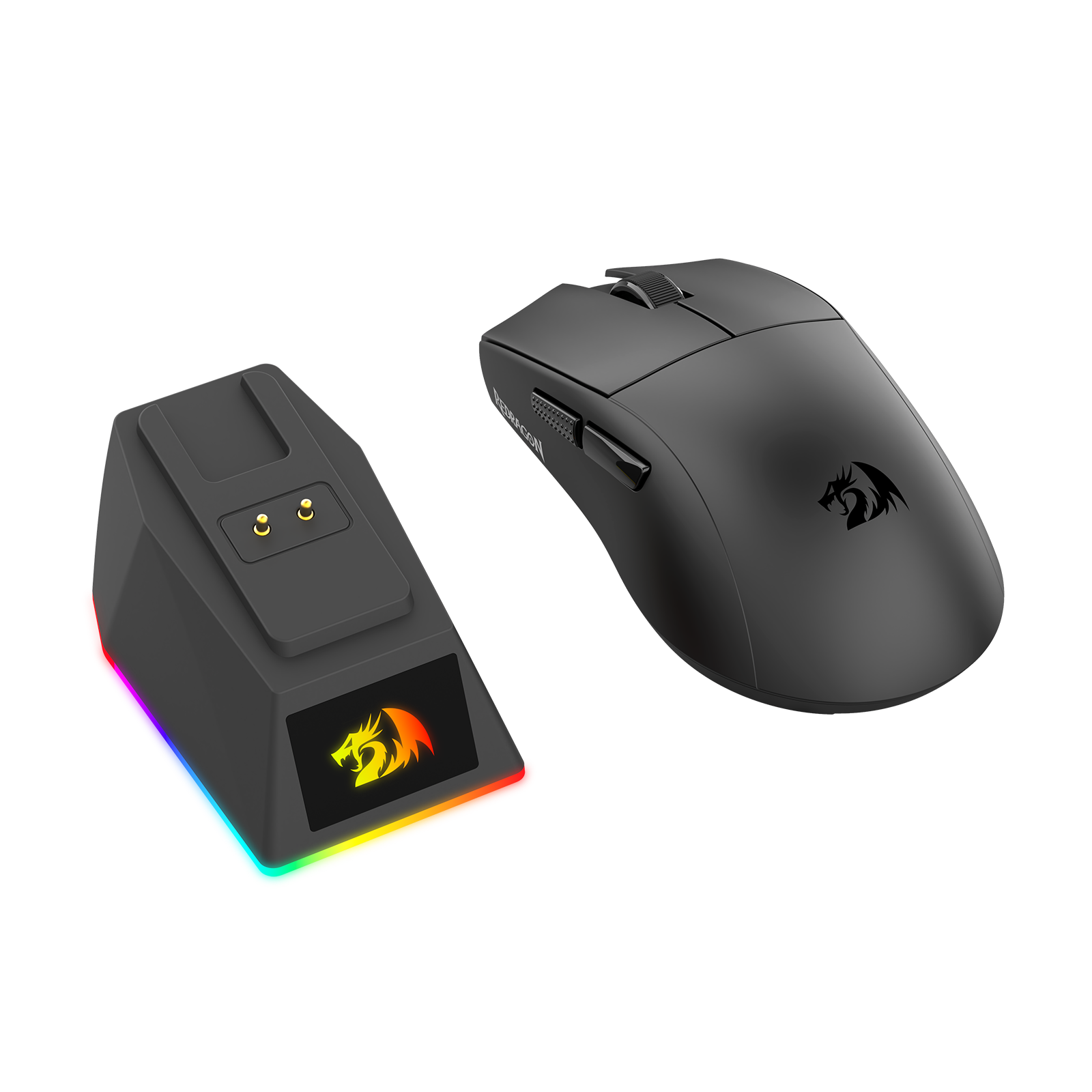 Redragon M999 Wireless Gaming Mouse, Tri-Mode Mouse with RGB Magnetic Charging Dock, 45000 DPI MAX Adjustable, 4 Programmable Buttons, Ergonomic Design for PC Laptop Mac