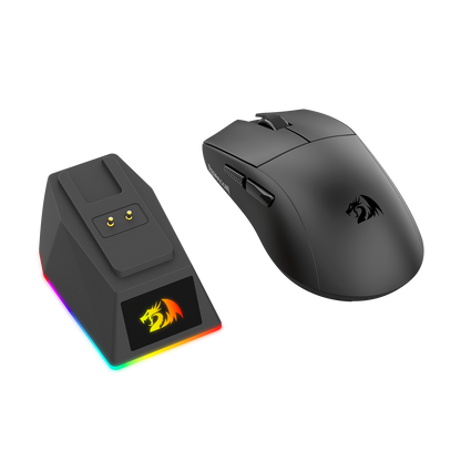 Redragon M999 Wireless Gaming Mouse, Tri-Mode Mouse with RGB Magnetic Charging Dock, 45000 DPI MAX Adjustable, 4 Programmable Buttons, Ergonomic Design for PC Laptop Mac