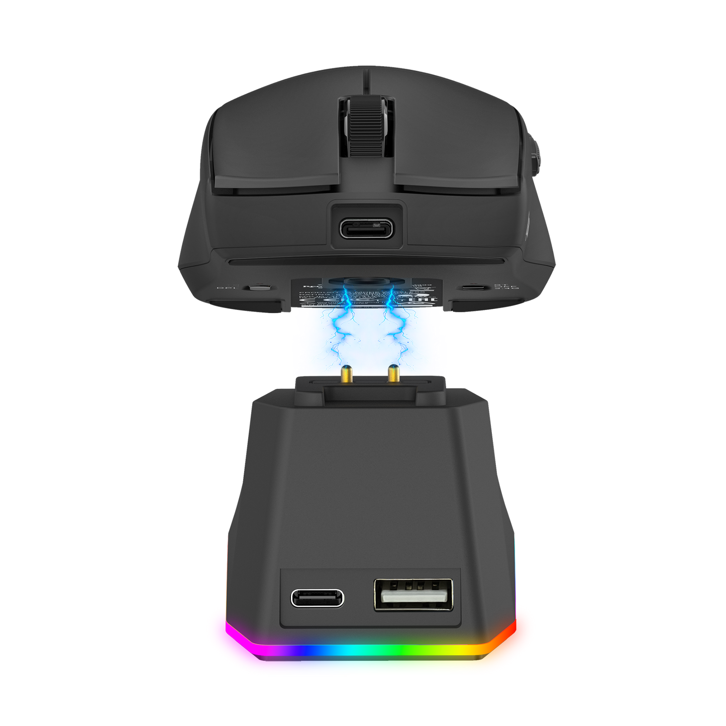 Redragon M999 Wireless Gaming Mouse, Tri-Mode Mouse with RGB Magnetic Charging Dock, 45000 DPI MAX Adjustable, 4 Programmable Buttons, Ergonomic Design for PC Laptop Mac