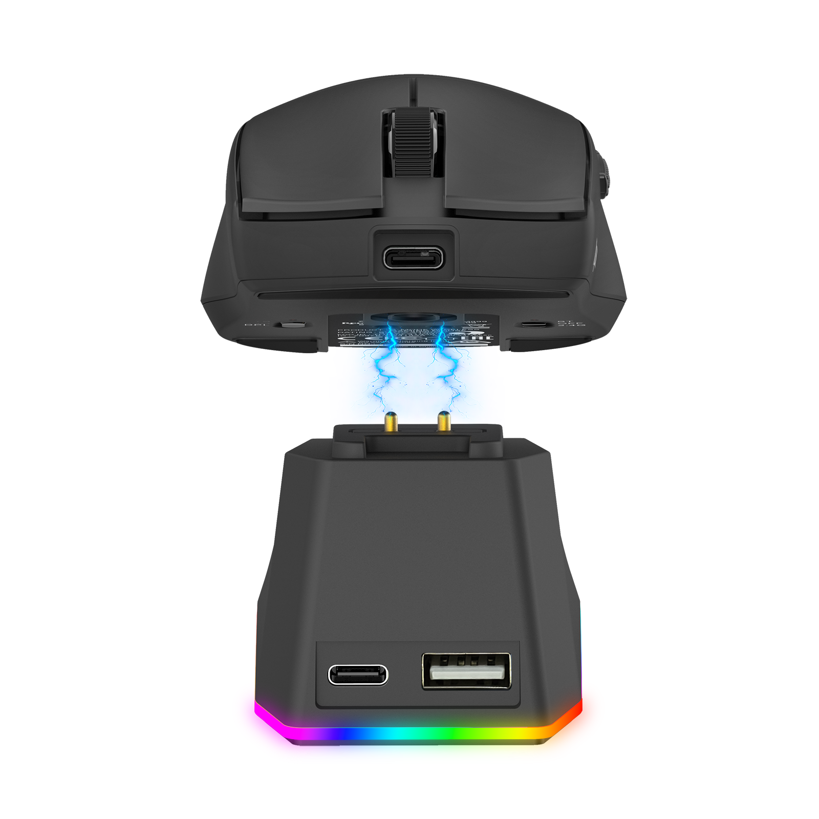 Redragon M999 Wireless Gaming Mouse, Tri-Mode Mouse with RGB Magnetic Charging Dock, 45000 DPI MAX Adjustable, 4 Programmable Buttons, Ergonomic Design for PC Laptop Mac