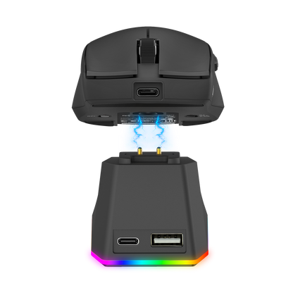 Redragon M999 Wireless Gaming Mouse, Tri-Mode Mouse with RGB Magnetic Charging Dock, 45000 DPI MAX Adjustable, 4 Programmable Buttons, Ergonomic Design for PC Laptop Mac