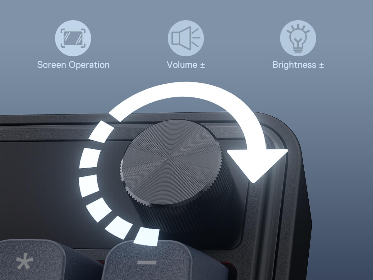 Redragon K761 Wireless Gasket Gaming Keyboard w/Hype Screen & Knob, 104 Keys Mechanical Keyboard, Easy-Control 